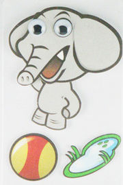Etiquetas engomadas promocionales de la pared del elefante del bebé de los niños 3D de las etiquetas engomadas suaves de la historieta 