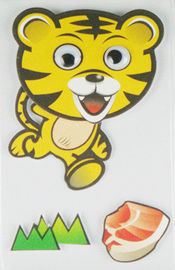 Etiquetas engomadas de la historieta del diseño 3D del tigre para el logotipo animal del bosque de los coches impreso