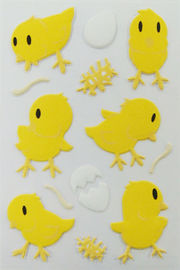 Etiquetas engomadas decorativas amarillas luminosas 3d para las tarjetas/los efectos de escritorio de las muchachas no tóxicos