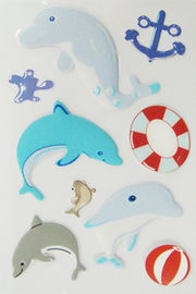 Las etiquetas engomadas hinchadas de los niños divertidos imprimibles para los delfínes de Scrapbooking 3D diseñan