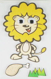 El león coloreado amistoso de las etiquetas engomadas de la historieta 3D de ECO imprimió para los regalos autos-adhesivo