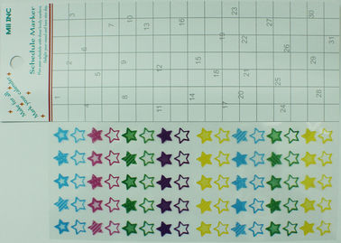 Etiquetas engomadas del recordatorio del calendario del estilo japonés para la forma 70m m x 170m m de la estrella de los planificadores