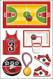 Tipo etiquetas engomadas de los deportes del baloncesto del juguete del vintage como el OEM y ODM promocionales de los artículos