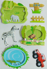 Etiquetas engomadas hinchadas reutilizables 3D, artesanías de la decoración del estilo del parque zoológico de las etiquetas engomadas de la coctelera