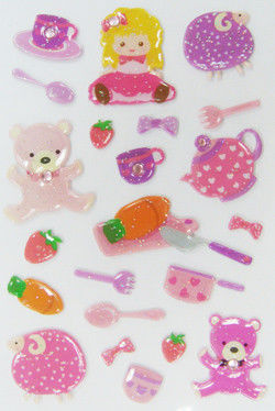 Etiquetas engomadas hinchadas japonesas del juguete de la muchacha de Kawaii para el OEM del ODM de los niños/el ODM disponibles