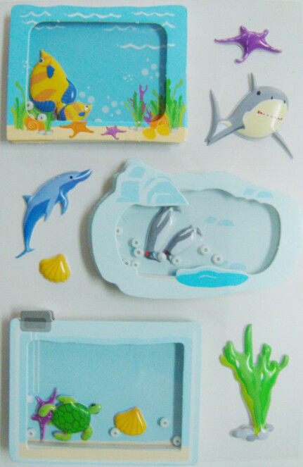 El mundo cortado con tintas las etiquetas engomadas desprendibles del mar del juguete del vintage de la ventana pesca diseños