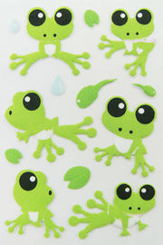Las etiquetas engomadas animales del libro de recuerdos de la pequeña forma de la rana, la etiqueta engomada de los niños cubren 80 x 120m m