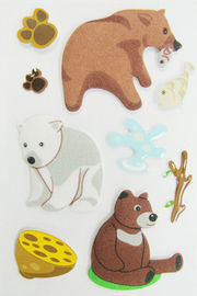 Etiquetas engomadas de encargo hinchadas borrosas del libro, pocas etiquetas engomadas animales lindas del oso para los niños