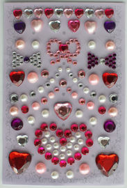 Etiquetas engomadas de encargo cristalinas del diamante artificial del estilo de Japón, etiquetas engomadas del arte de la tarjeta para la decoración