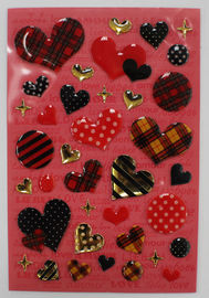 Forme a leopardo las etiquetas engomadas de epoxy en forma de corazón para los bolsos/el teléfono celular 80 x 120m m