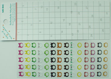 Etiquetas engomadas coloridas del recordatorio del calendario para el material del vinilo de la prenda impermeable del horario