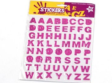 Etiquetas engomadas hinchadas impermeables del alfabeto 3d, etiquetas engomadas ECO del alfabeto de los niños amistosas
